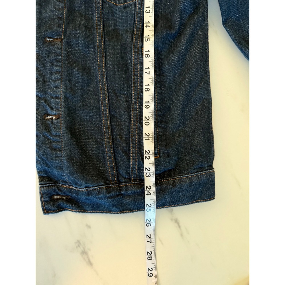 Gap Mens Dark Wash Denim Trucker Jacket Blue Button Up Size M 1969 927706-00 - Picture 11 of 11